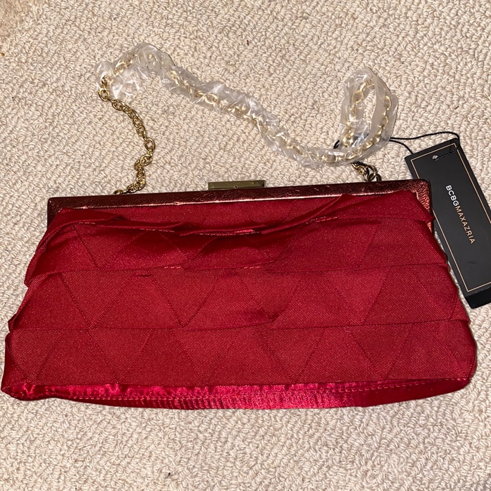 New Bcbg red clutch